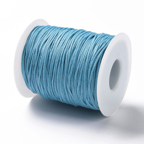 SKY BLUE (CW7909-189) Waxed Cotton Macrame Cord, 1mm Waxed Cotton Macrame Cord, 1mm