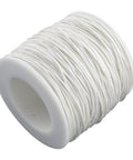 WHITE (CW7909-101) Waxed Cotton Macrame Cord, 1mm Waxed Cotton Macrame Cord, 1mm