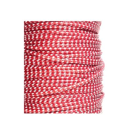 RED/WHITE Waxed March Polyester Cord, Two Tone, 1.5mm Waxed March or Martis Polyester Cord, Two Tone, 1.5mm