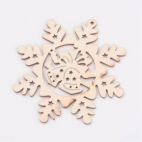 (WB5228) Wooden Pendants, Snowflake, for Christmas Theme, AntiqueWhite 100MM Wooden Pendants, Snowflake, for Christmas Theme, AntiqueWhite Size: about 100mm long, 97mm wide, 3mm thick, hole: 2.5mm.