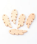 (WB5265) Wood Pendants, Leaf, PapayaWhip  48mm (10 PCS) Wood Pendants, Leaf, PapayaWhip Size: about 48mm long, 17mm wide, 3mm thick, hole: 2mm.