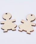 (WB5275) Wood Pendants, Girl, BlanchedAlmond 46MM (10 PCS) Wood Pendants, Girl, BlanchedAlmond Size: about 30mm wide, 46mm long, 2mm thick, hole: 3mm.