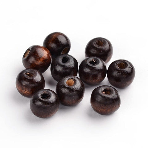 (WB5564) Natural Wood Beads, Dyed, Round, Coffee 12mm (100 PCS) (WB5564) Natural Wood Beads, Dyed, Round, Coffee 12mm (100 PCS)
