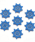 (WB5721) Wood Pendants, Dyed, Helm, RoyalBlue 23.5mm Wood Pendants, Dyed, Helm, RoyalBlue Size: about 23.5mm wide, 23.5mm long, 2mm thick, hole: 1.2mm