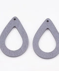 (WB5722) Pear Wood Pendants, Dyed, Drop, SlateGray Size: about 37mm long Pear Wood Pendants, Dyed, Drop, SlateGray Size: about 37mm long, 25mm wide, 3mm thick, hole: 1.8mm
