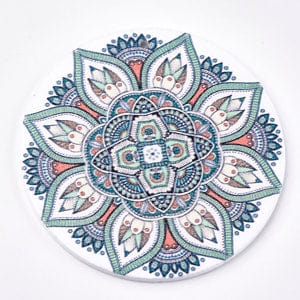 (WB5724) Printed Wooden Big Pendants, Dyed, Flat Round with Flower, Colorful  60mm Printed Wooden Big Pendants, Dyed, Flat Round with Flower, Colorful Size: about 60mm in diameter, 2.5mm thick, hole: 1.5mm