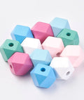 (WB7003A) Dyed Natural Wooden Beads, Polygon, Mixed 20mm  (10 PCS) (WB7003A) Dyed Natural Wooden Beads, Polygon, Mixed 20mm  (10 PCS)