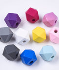 (WB7046A) Spray Painted Natural Wooden Beads, Polygon, Mixed 12mm (20 PCS) (WB7046A) Spray Painted Natural Wooden Beads, Polygon, Mixed 12mm (20 PCS)