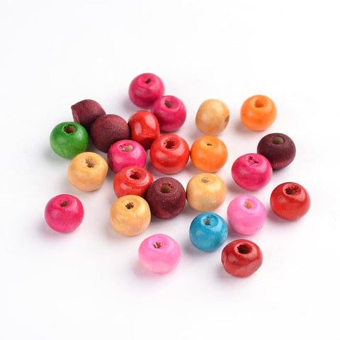 (WB7494-M) Natural Wood Beads Round, Dyed, Mixed Color 7~8mm (40 GMS +- 330 PCS) (WB7494-M) Natural Wood Beads Round, Dyed, Mixed Color 7~8mm (40 GMS +- 330 PCS)