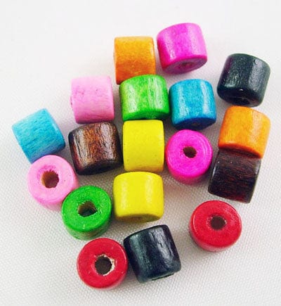 (WB7685-CM) Natural Wood Beads, Lead Free, Dyed, Column, Mixed 5x4mm (20 GMS +/- 340PCS) (WB7685-CM) Natural Wood Beads, Lead Free, Dyed, Column, Mixed 5x4mm (20 GMS +/- 340PCS)