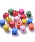 (WB7687-MC) Dyed Natural Wood Beads, Cube, Mixed 10x10mm (50 PCS) (WB7687-MC) Dyed Natural Wood Beads, Cube, Mixed 10x10mm (50 PCS)