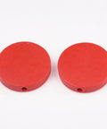 RED (WB8445-15) (WB8445-X) Natural Pear Wood Beads, Dyed, Flat Round, 20x5mm (20 PCS) (WB8445-X) Natural Pear Wood Beads, Dyed, Flat Round, 20x5mm (20 PCS)