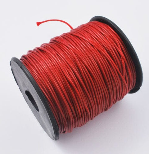 (WC-10) Korean Waxed Polyester Cord, Crimson 1MM Korean Waxed Polyester Cord, Crimson  about 1.0mm thick, about 93yards/roll