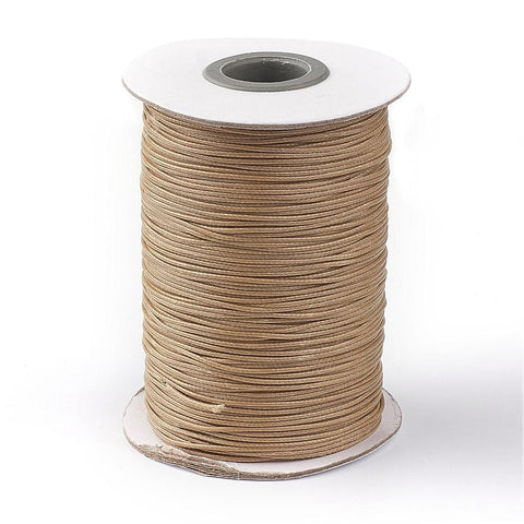 (WC-A142) Wax cord roll 1mm Tan Korean Waxed Polyester Cord, Tan Size: about 1.0mm thick