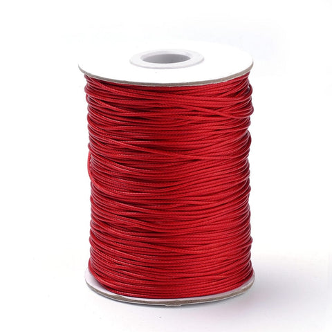 RED (WC08-133) (WC08-X) Braided Korean Waxed Polyester Cords (80 MET) (WC08-X) Braided Korean Waxed Polyester Cords (80 MET)