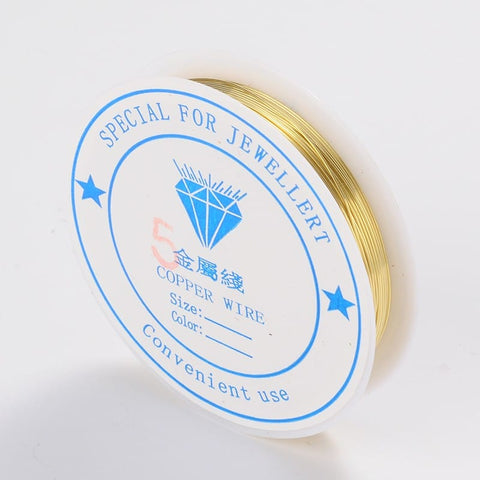 (WC4761B) Copper Jewelry Wire, Nickel Free, Golden Size: about 0.5mm thick Copper Jewelry Wire, Nickel Free, Golden Size: about 0.5mm thick; about 9.5m/roll.