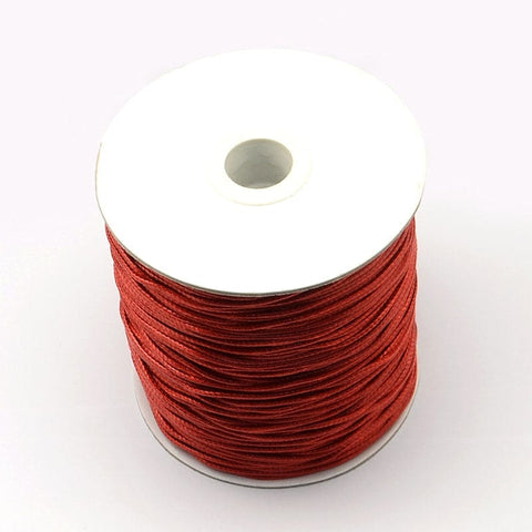 (WC5230E) Korean Wax Polyester Cords, FIREBRICK Size: about 2mm (100 YARDS) Korean Wax Polyester Cords, FIREBRICK Size: about 2mm thick; about 100yards/roll