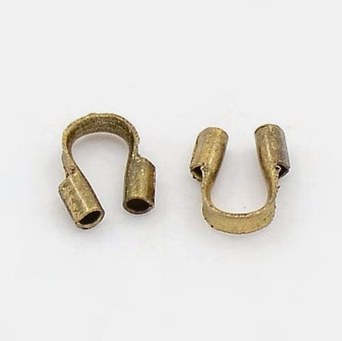 (WG6157A) Brass Wire Guardian, Antique Bronze Color Size: about 6mm wide (50 PCS) Brass Wire Guardian, Nickel Free, Antique Bronze Color Size: about 6mm wide, 5mm long, hole: 0.8mm