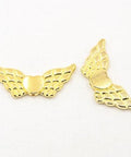 (WL5697) Golden Color, Wing with Heart about 41.5mm Tibetan Silver Beads, Lead Free & Cadmium Free & Nickel Free, Golden Color, Wing with Heart about 41.5mm long, 18mm wide, 4mm thick, hole: 2mm