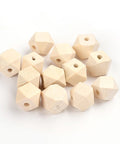 Wood Beads Polygon Shape 12mm 12mm Polygon Wood Beads – Natural Geometric Beads for DIY Jewelry, Crafts & Home Décor