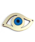 Wood Eye Pendant 80mm (GE4522) Wooden Pendant Eye 80x47mm Perlised Gold
