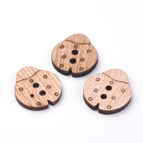 Wooden Buttons, Ladybug, 32mm Wooden Buttons, Ladybug, 32mm