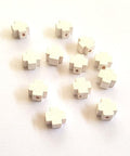 WHITE Wooden Cross Slider Beads Wooden Cross Slider Beads