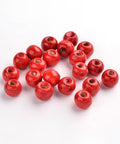 Wooden Rondelle Beads, Dyed, Red, 8mm Wood Beads, Rondelle, Lead Free, Dyed, Red Beads: 8mm in diameter, hole:3mm