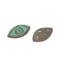 (X738704) GREEN PATINA METAL ALLOY EYE PENDANT  22X12MM (2 PCS) GREEN PATINA  METAL ALLOY EYE PENDANT 22X12MM