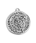 SILVER ANTIQUE Zamak Pendant Charm Disc of Phaistos 20mm Zamak Pendant Charm Disc of Phaistos 20mm
