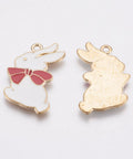 Zinc Alloy Enamel Pendants, Rabbit, Golden, White Zinc Alloy Enamel Pendants, Rabbit, Golden, White Size: about 23mm wide, 32mm long, 1.5mm thick, hole: 2mm.